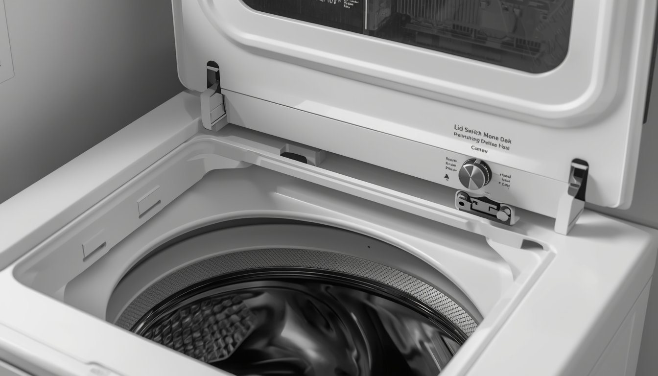 washer lid switch location inside machine frame